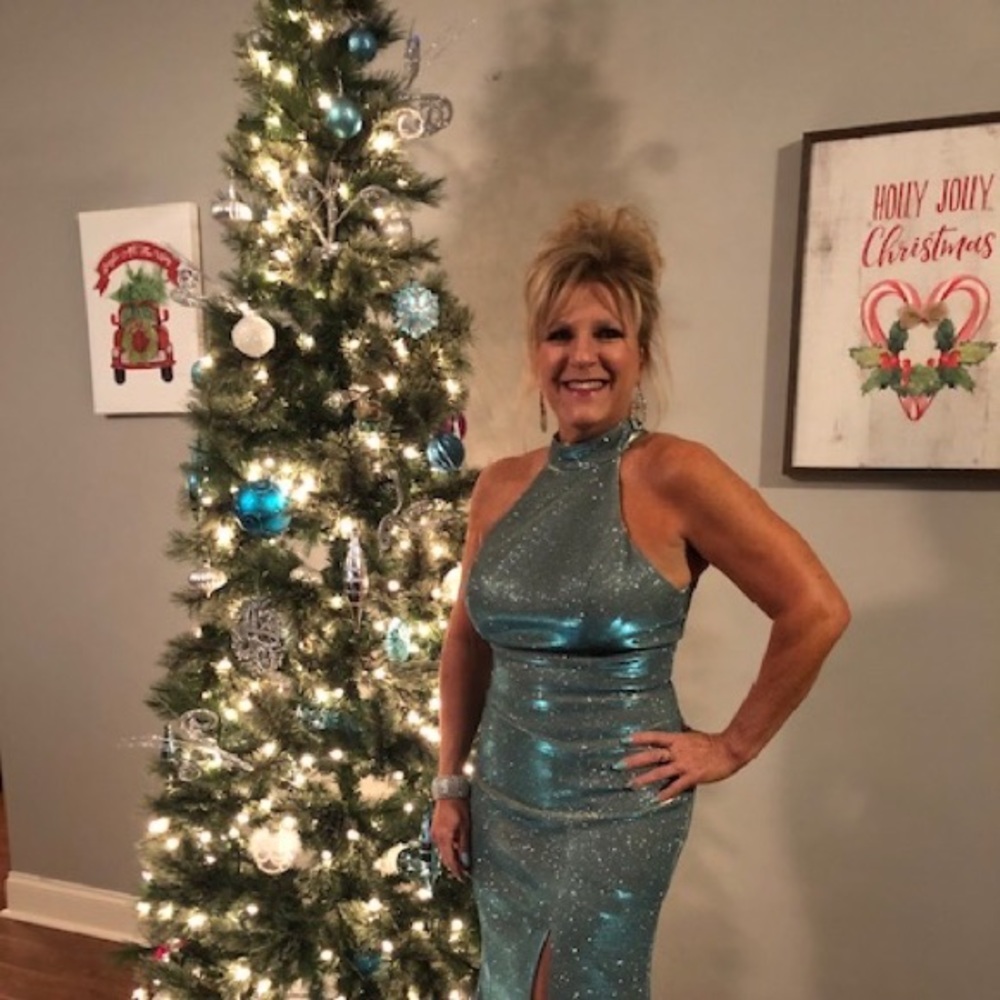Beautiful mermaid style halter top evening gown.